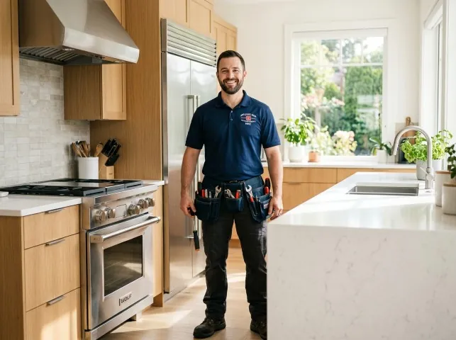 Appliance Repair Hero technician in a Benton, KS kitchen after an appliance repair